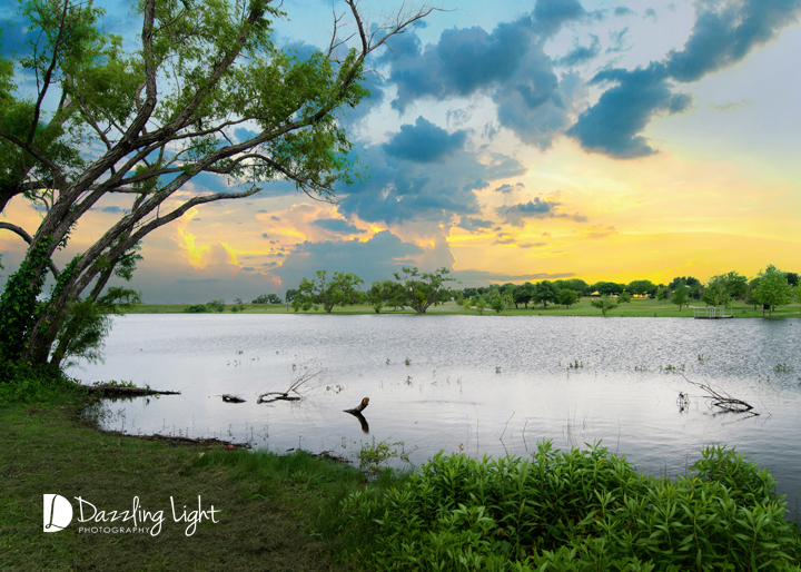 Old Settlers Park lake sunset, portrait sessions with Dazzling Light Photography