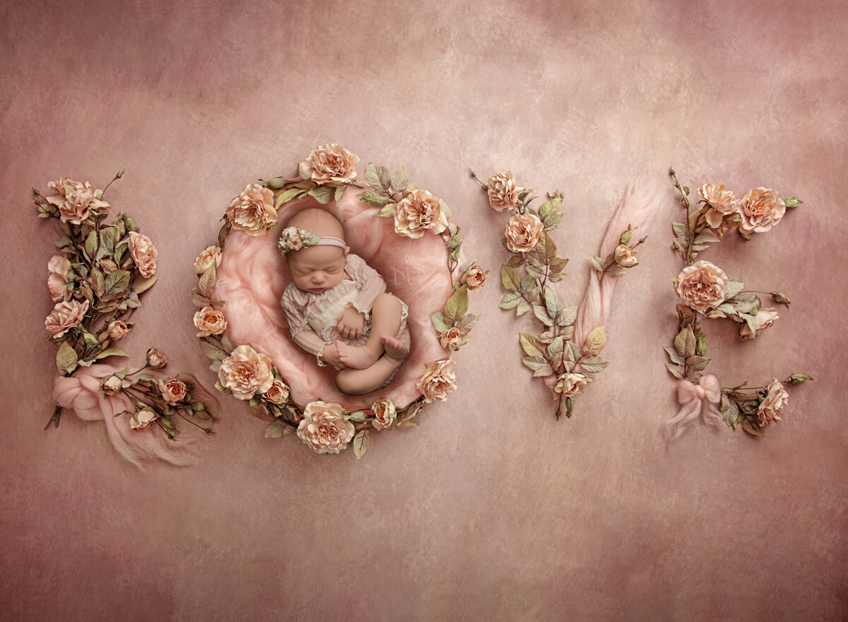 Austin Newborn Photographer baby girl in flowers