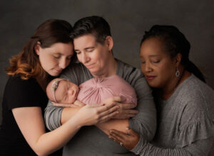 Austin Newborn Photographer baby girl with mom and grandmas