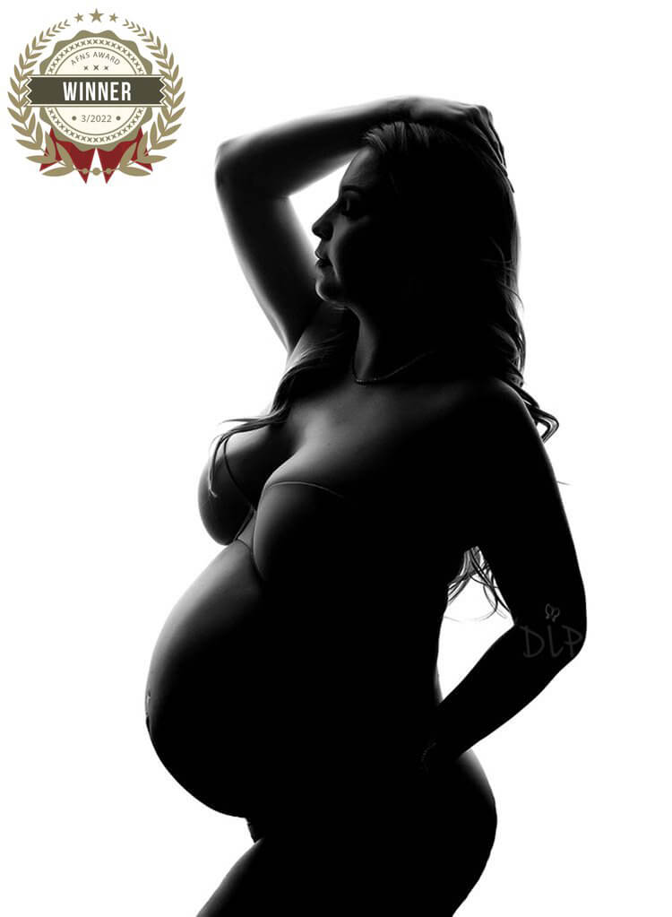 Austin Maternity Photographer silhouette of pregnant mom